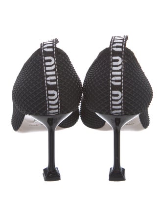Miu Miu Rubber Embroidered Accent Pumps