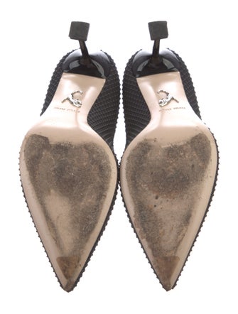 Miu Miu Rubber Embroidered Accent Pumps