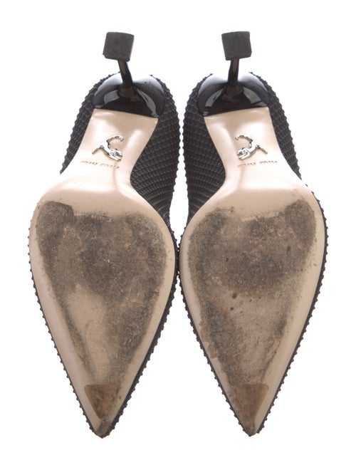 Miu Miu Rubber Embroidered Accent Pumps