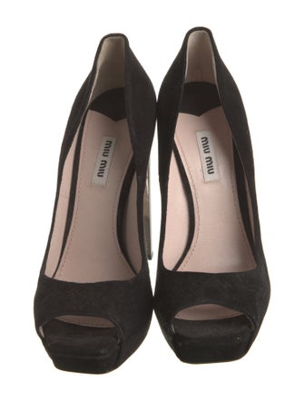 Miu Miu Suede Crystal Embellishments Pumps