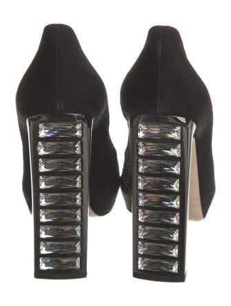 Miu Miu Suede Crystal Embellishments Pumps