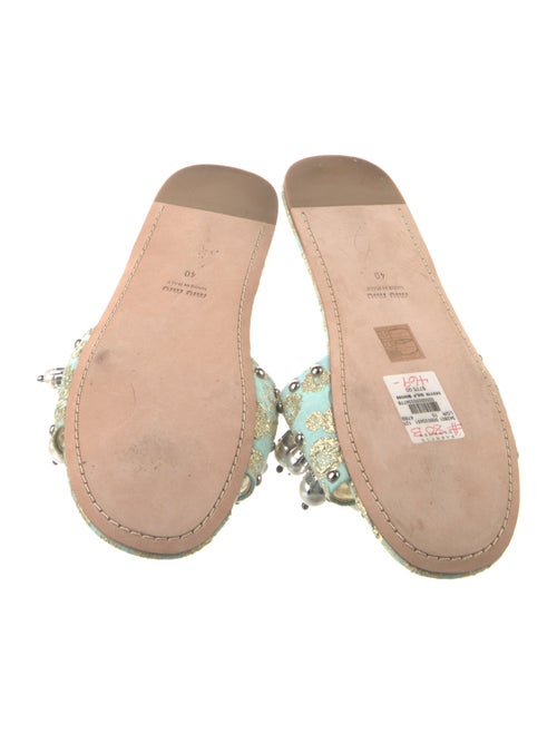 Miu Miu Printed Studded Accents Slides