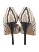 Miu Miu Leather Striped D'Orsay Pumps