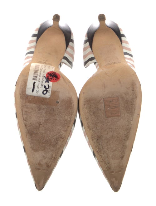 Miu Miu Leather Striped D'Orsay Pumps