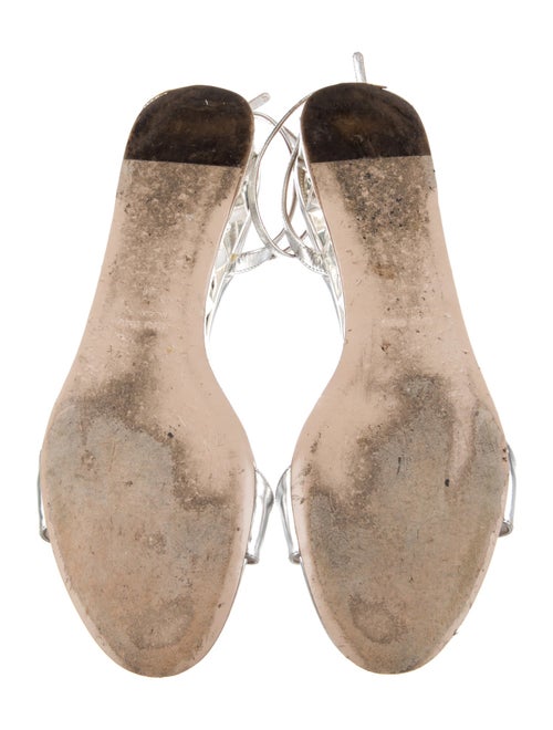 Miu Miu Patent Leather Crystal Embellishments Sandals