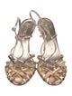 Miu Miu Leather Crystal Embellishments Slingback Sandals