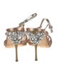 Miu Miu Leather Crystal Embellishments Slingback Sandals