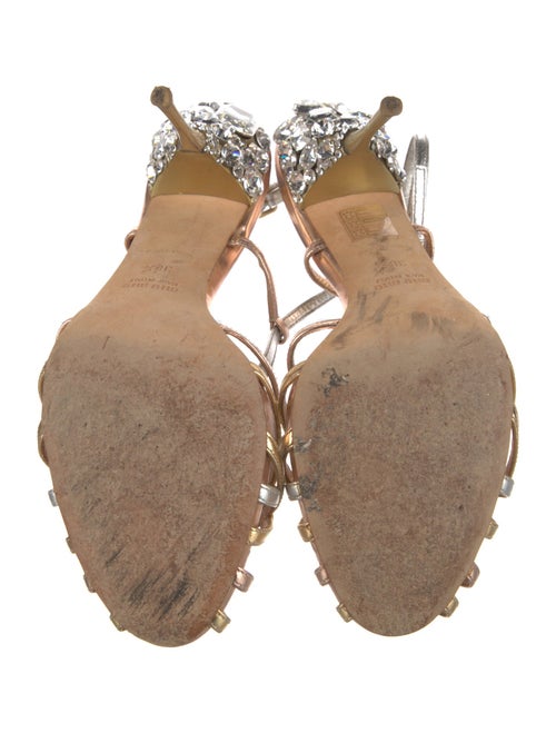 Miu Miu Leather Crystal Embellishments Slingback Sandals