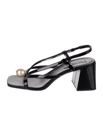 Miu Miu Patent Leather Slingback Sandals