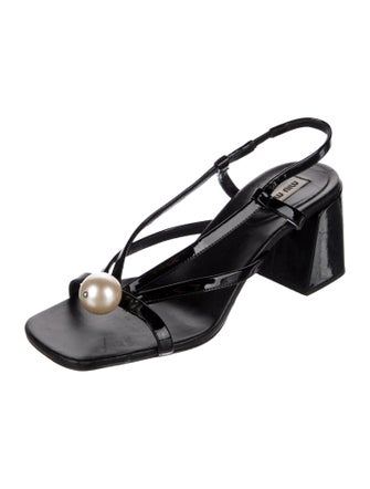 Miu Miu Patent Leather Slingback Sandals