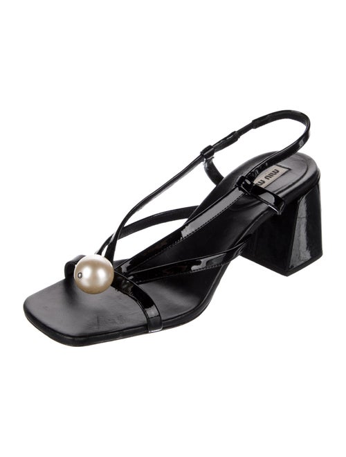 Miu Miu Patent Leather Slingback Sandals