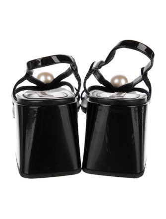 Miu Miu Patent Leather Slingback Sandals