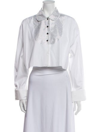 Miu Miu 2021 Long Sleeve Crop Top