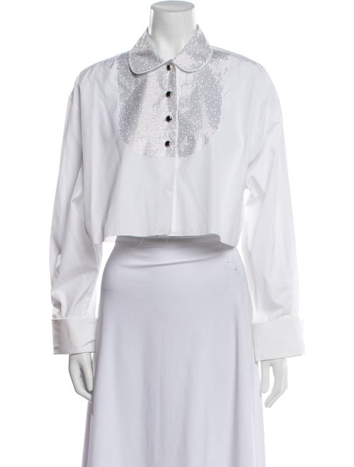 Miu Miu 2021 Long Sleeve Crop Top