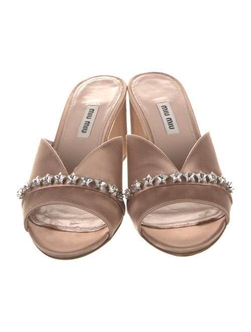 Miu Miu Satin Crystal Embellishments Slides