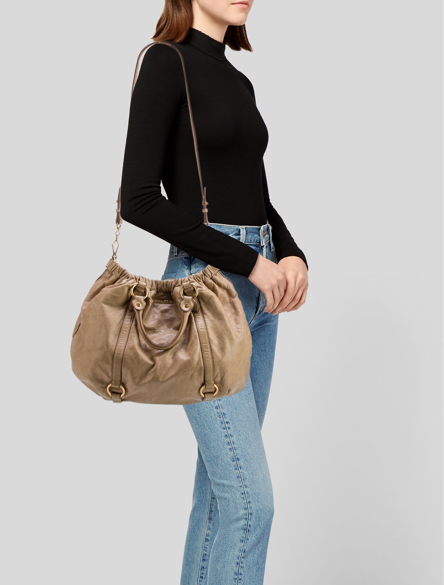 Miu Miu Leather Bucket Bag