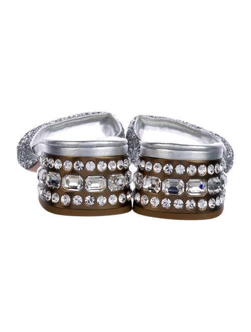 Miu Miu Leather Glitter Accents Slides