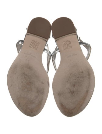 Miu Miu Patent Leather Bow Accents Slingback Sandals