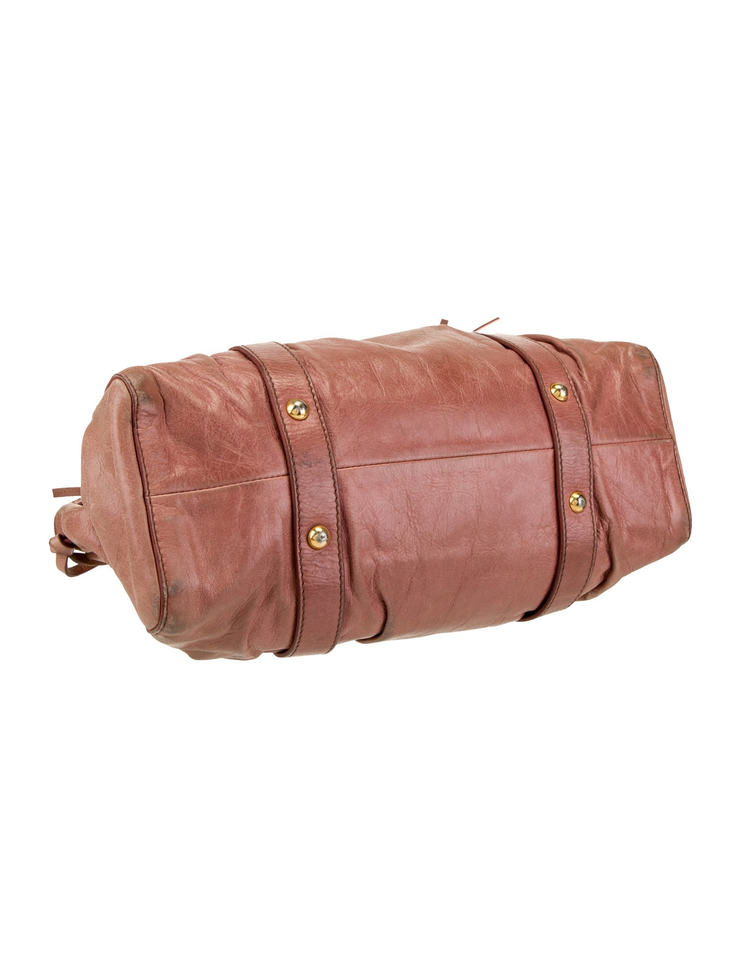 Miu Miu Leather Gathered Tote