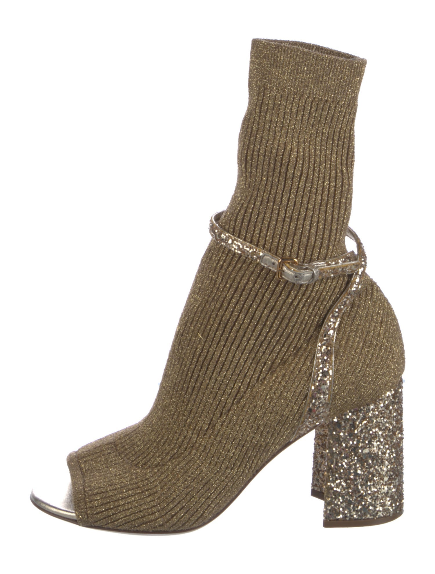 Miu Miu Glitter Accents Sock Boots