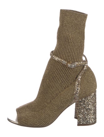 Miu Miu Glitter Accents Sock Boots