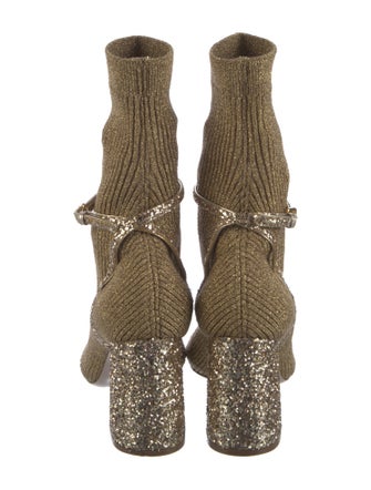 Miu Miu Glitter Accents Sock Boots