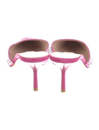 Miu Miu Suede Crystal Embellishments Mules