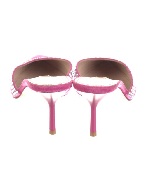 Miu Miu Suede Crystal Embellishments Mules