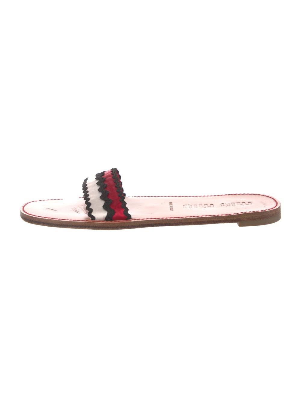 Miu Miu Leather Slides Neutrals Colorblock Pattern - image 1