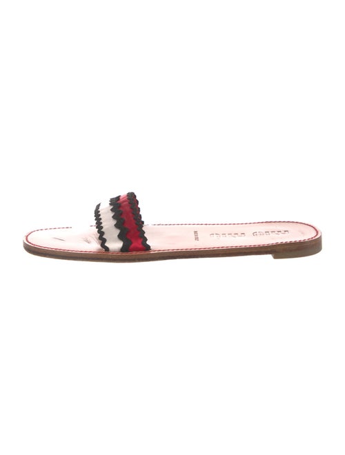 Miu Miu Leather Colorblock Pattern Slides