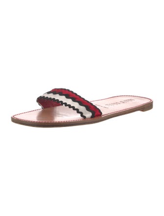 Miu Miu Leather Colorblock Pattern Slides