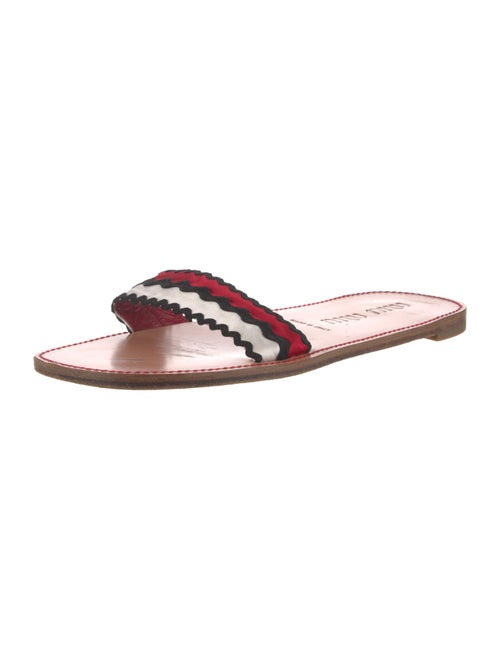 Miu Miu Leather Colorblock Pattern Slides