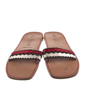 Miu Miu Leather Colorblock Pattern Slides