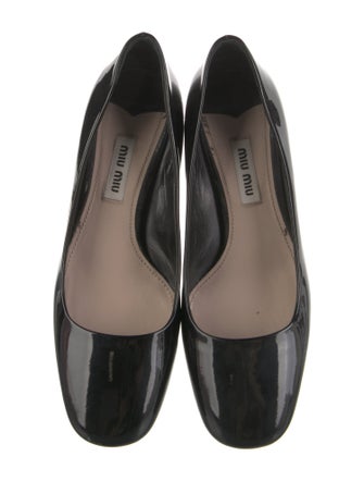 Miu Miu Patent Leather Crystal Embellishments Flats