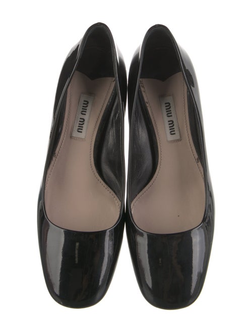 Miu Miu Patent Leather Crystal Embellishments Flats