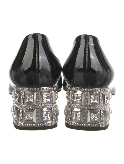 Miu Miu Patent Leather Crystal Embellishments Flats