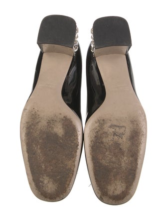 Miu Miu Patent Leather Crystal Embellishments Flats