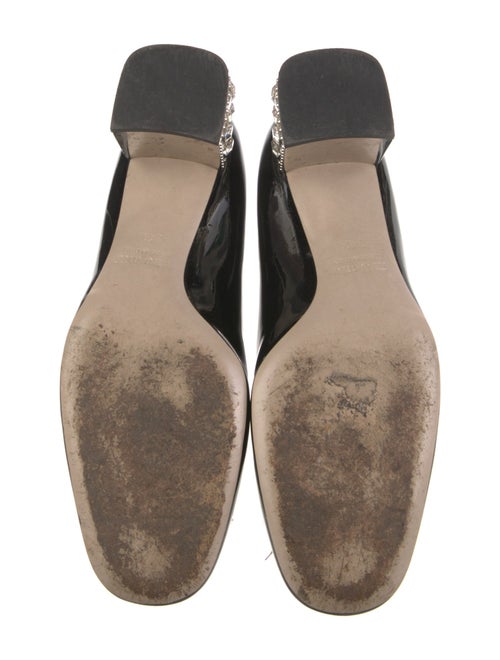 Miu Miu Patent Leather Crystal Embellishments Flats