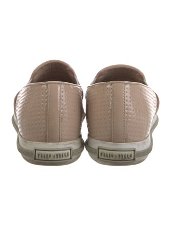 Miu Miu Patent Leather Colorblock Pattern Loafers