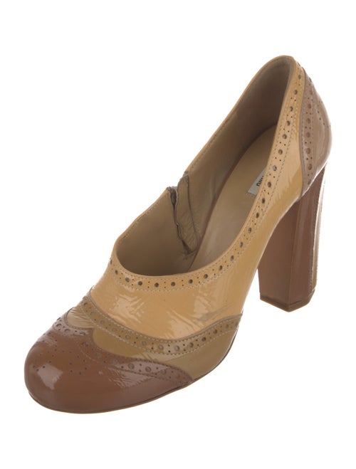 Miu Miu Patent Leather Lasercut Accents Pumps