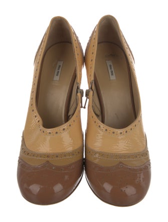 Miu Miu Patent Leather Lasercut Accents Pumps