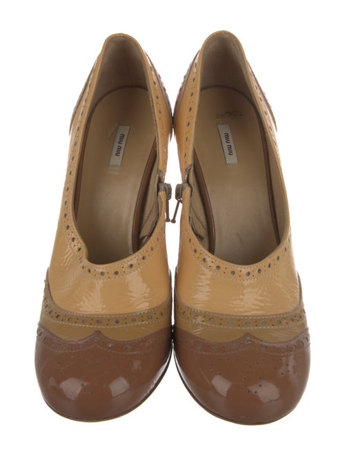 Miu Miu Patent Leather Lasercut Accents Pumps