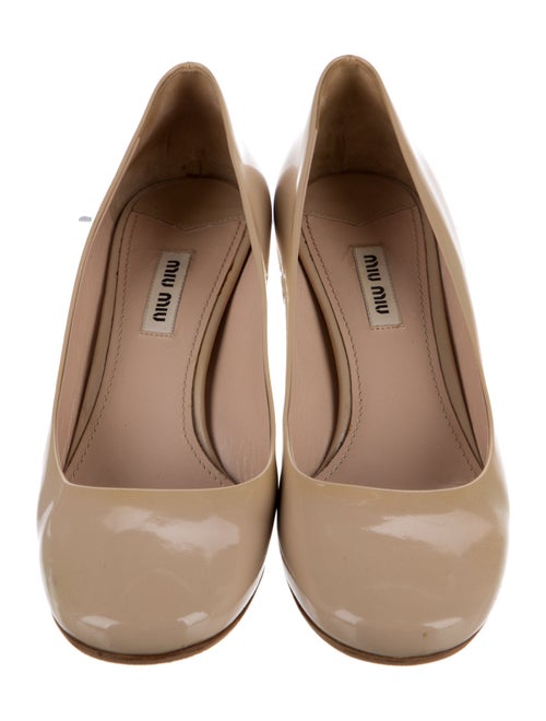 Miu Miu Patent Leather Crystal Embellishments Pumps