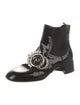 Miu Miu Patent Leather Crystal Embellishments Chelsea Boots