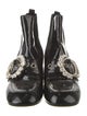 Miu Miu Patent Leather Crystal Embellishments Chelsea Boots