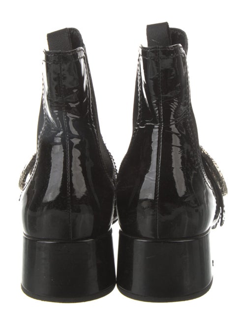 Miu Miu Patent Leather Crystal Embellishments Chelsea Boots