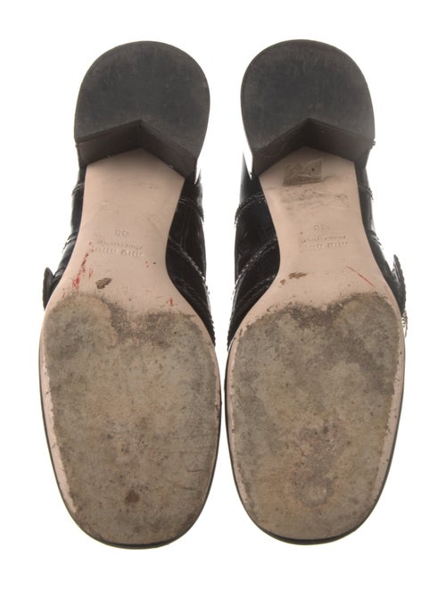 Miu Miu Patent Leather Crystal Embellishments Chelsea Boots