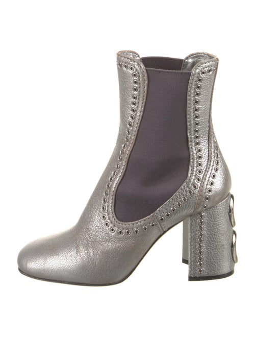 Miu Miu Leather Studded Accents Chelsea Boots
