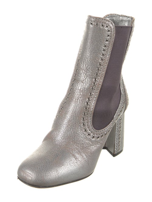 Miu Miu Leather Studded Accents Chelsea Boots
