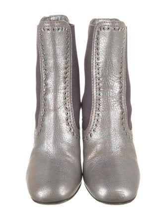 Miu Miu Leather Studded Accents Chelsea Boots